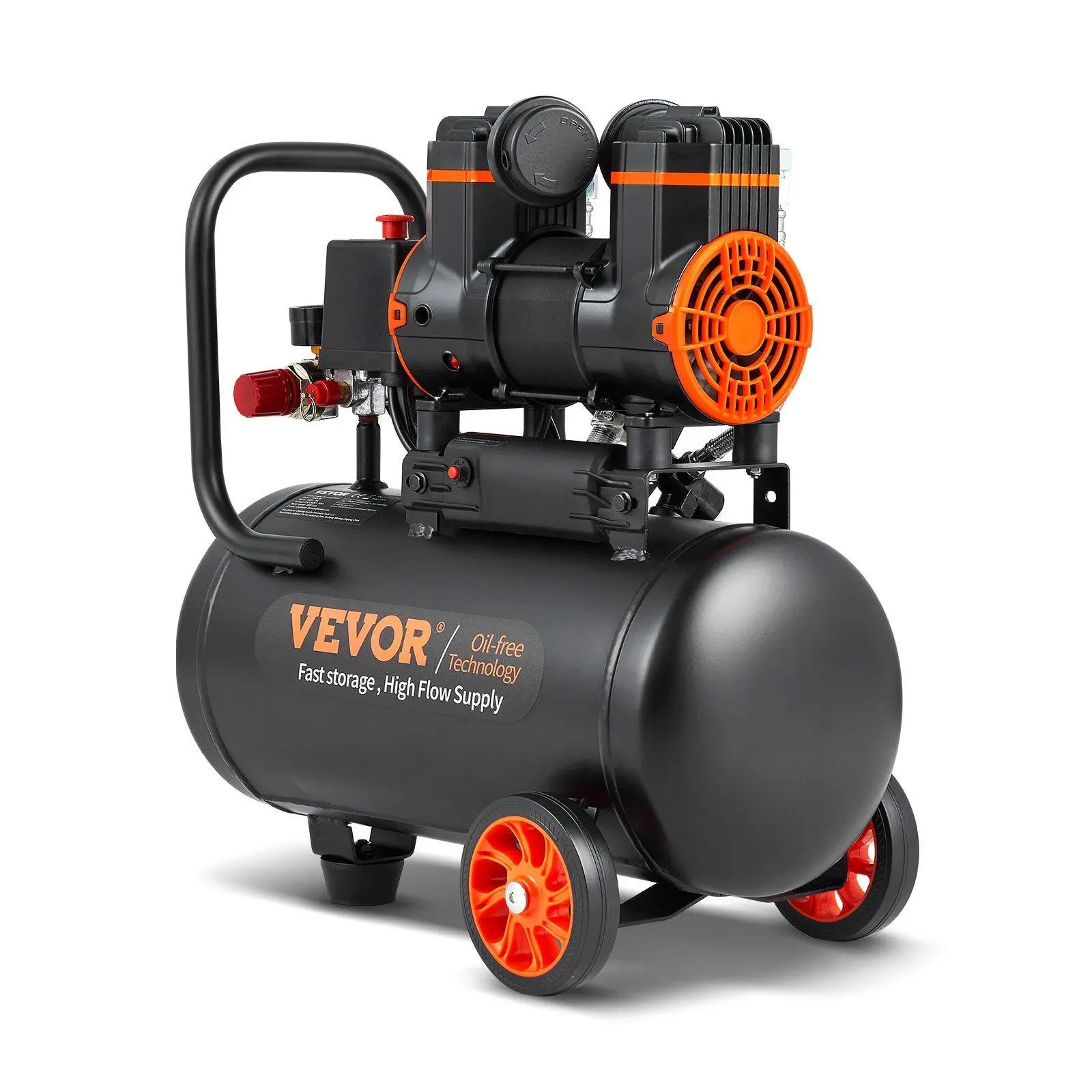 【Summerfinds】VEVOR 4.8 Gallon Air Compressor,  , 1.2HP 2.2 CFM@90PSI Oil Free Air Compressor Tank & Max. 116PSI Pressure, 70 dB Ultra Quiet Compressor for Auto Repair, Tire Inflation, Spray Painting, Woodwork Nailing