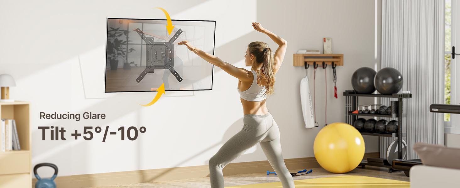 monTEK Full Motion TV Wall Mount for 23–65 Inch Flat & Curved TVs and Monitors, Swivel & Tilt Articulating Bracket, Max VESA 400x400mm, Holds up to 77 lbs, Perfect Center Design