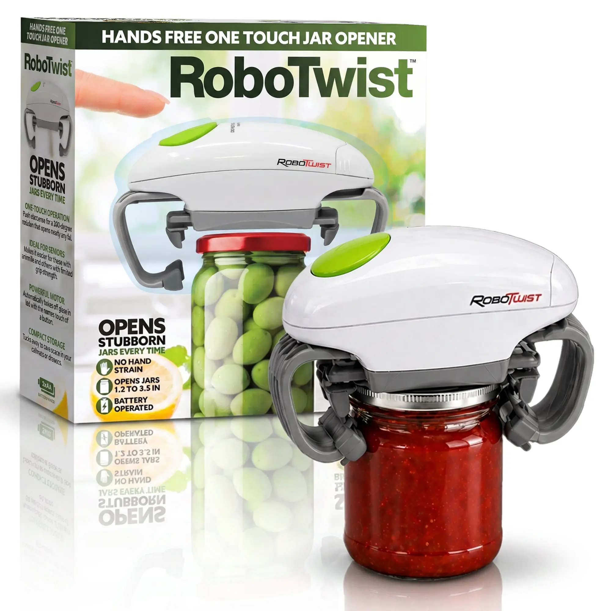 RoboTwist Automatic Jar Opener, Deluxe Accessibility Model with Enhanced Torque, Hands-Free Electric Opener for All Jar Sizes – Ideal for Limited Grip Strength and Easy for Anyone to Use
