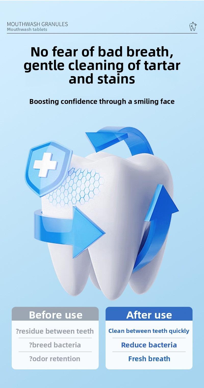 Mouthwash Tablets 18g / 26-30 Solid Toothpaste Clean Freshens Breath Powerful All-in-One Probiotic Teeth Whitening Strips