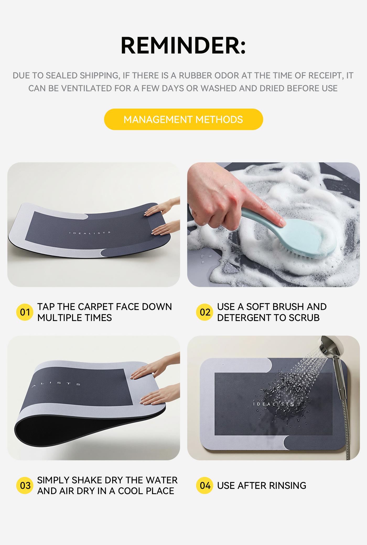 Premium Quick-Dry Bathroom Mat - Ultra-Absorbent Thin Diatomite Bath Mat-Rubber Backing Non-Slip, Machine Washable, and Mildew-Resistant Rug for Shower, Kitchen, Laundry Room,and More with Geometric Design and Easy Cleaning last-minute Valentine's present