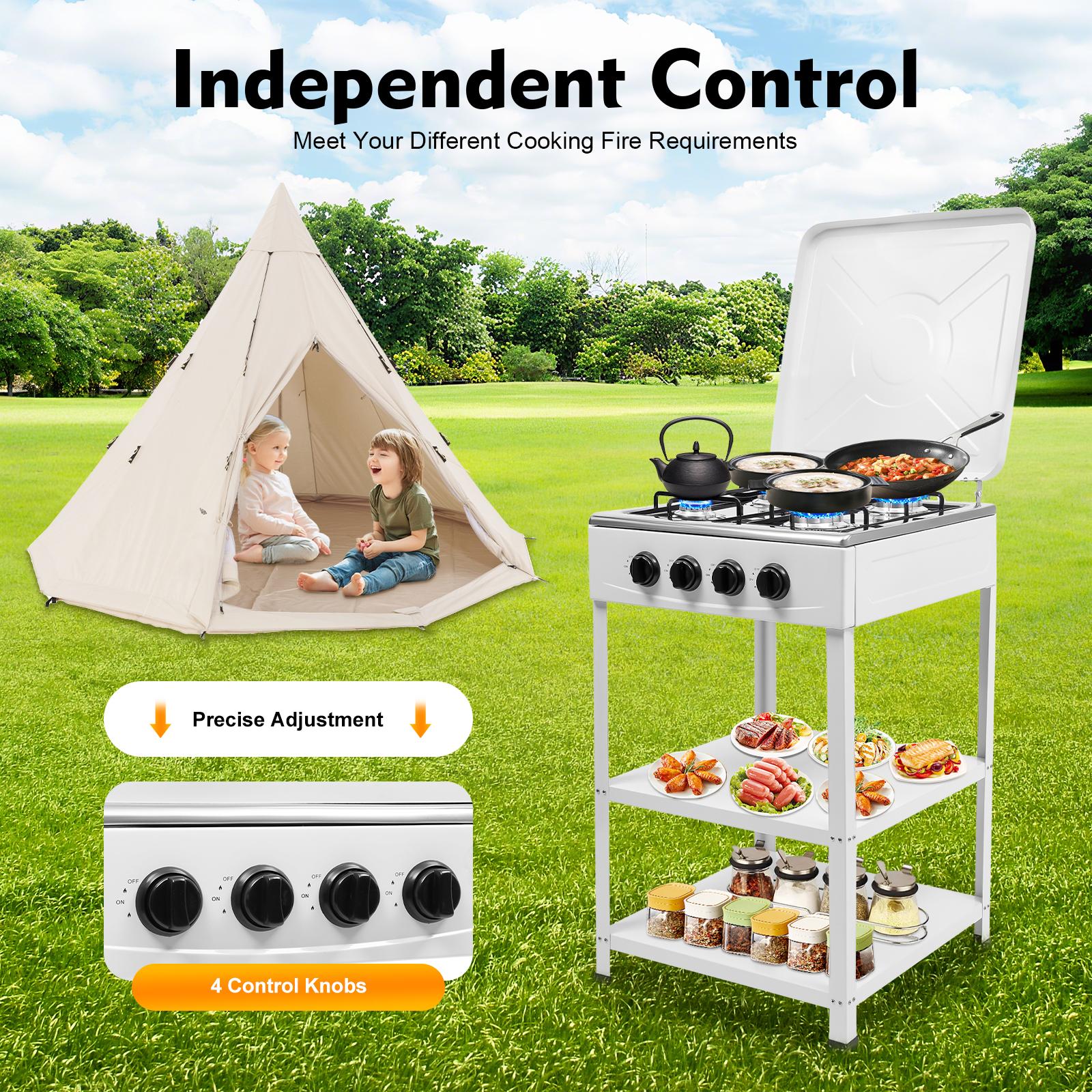 4 Burner Freestanding Gas Stove NG LPG Outdoor Camping Portable Cooktop with 4 Knobs Manual Ignition for RV Travel Emergency Preparedness Family Use 4 Burner Freestanding Gas Stove NG LPG Outdoor Camping Portable Cooktop with 4 Knobs Manual Ignition for RV Travel Emergency Preparedness Family Use
