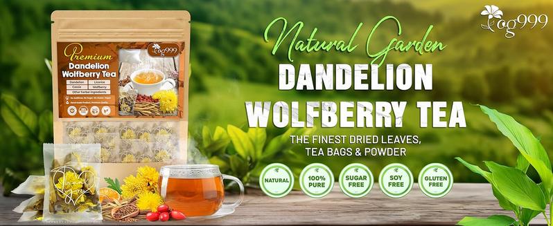 Liver and Kidney Cleanse Tea - a Natural Hand-picked dandelion, cassia, wolfberry, licorice, gardenia, chrysanthemum Organic Herbs, Edible corn fiber tea bags, Beverage Natural