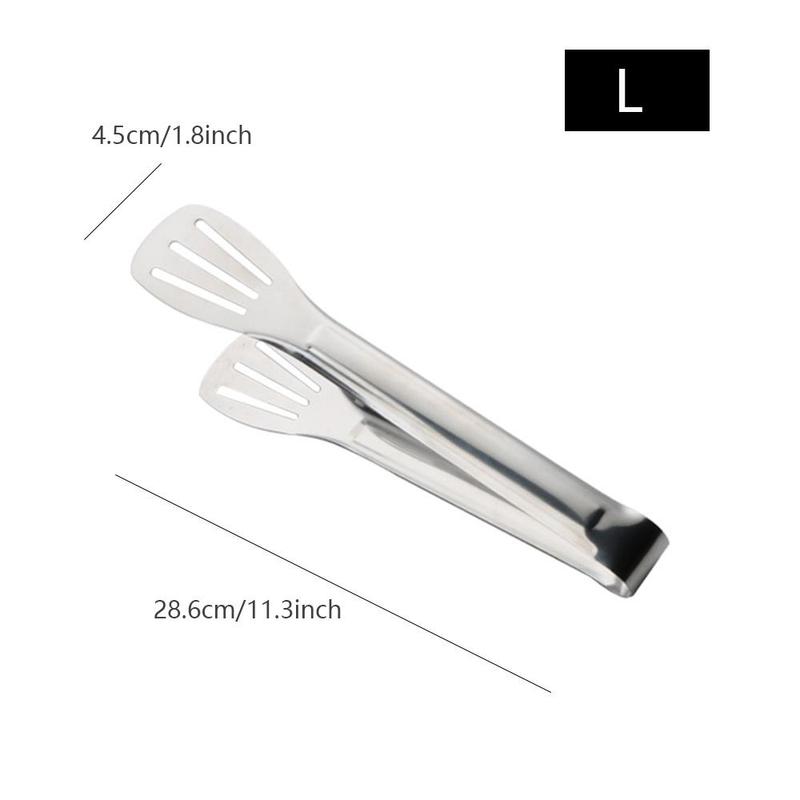 Stainless Steel Food Tongs, 1 Count Multipurpose Bread Barbecue Tongs, Durable Kitchen Utensils for Cooking & Frying & Grilling Stainless Steel Food Tongs, 1 Count Multipurpose Bread Barbecue Tongs, Durable Kitchen Utensils for Cooking & Frying & Grilling