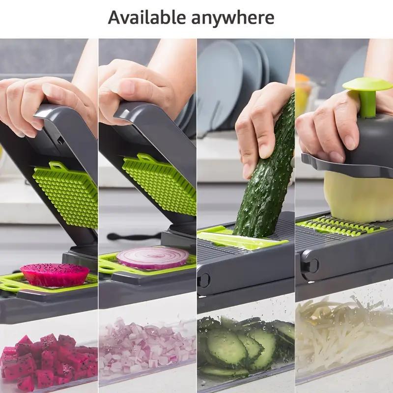 14 in 1 Multifunctional Vegetable Chopper, Durable Vegetable Slicer, Garlic Chopper, Onion Potato Grater, Vegetable Cutting Machine, Kitchen Accessories, Kitchen Gadget