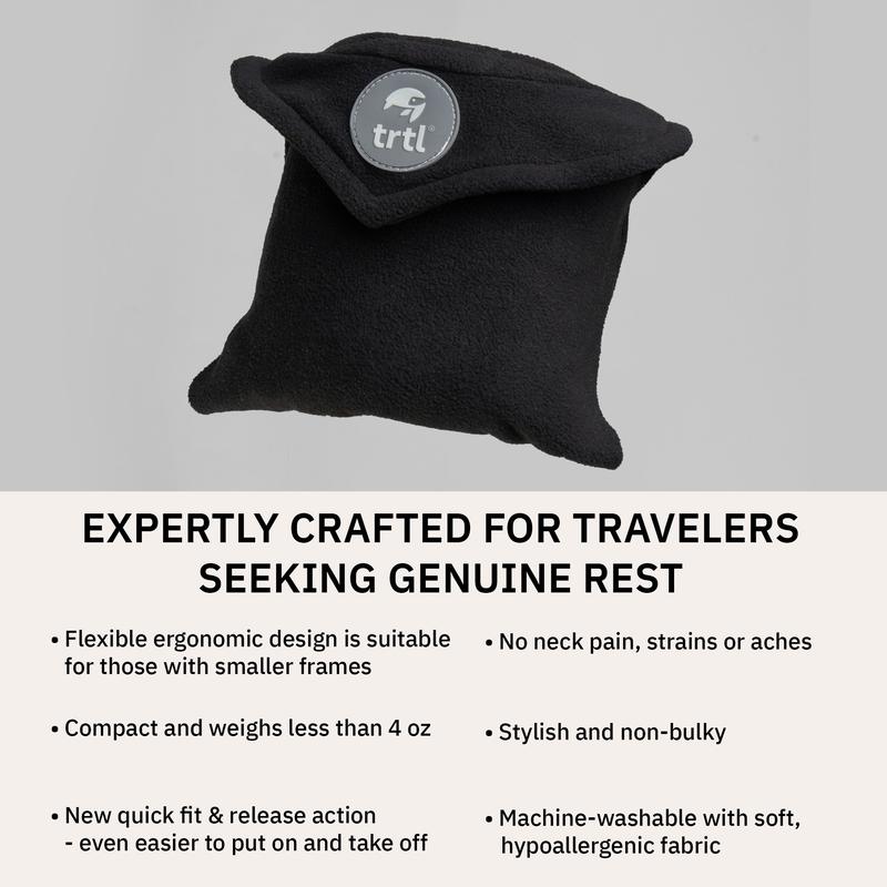 trtl Pillow Petite - Small Travel Pillow with Built-in Head and Neck Support - Ideal for Heights 5'7" and Below