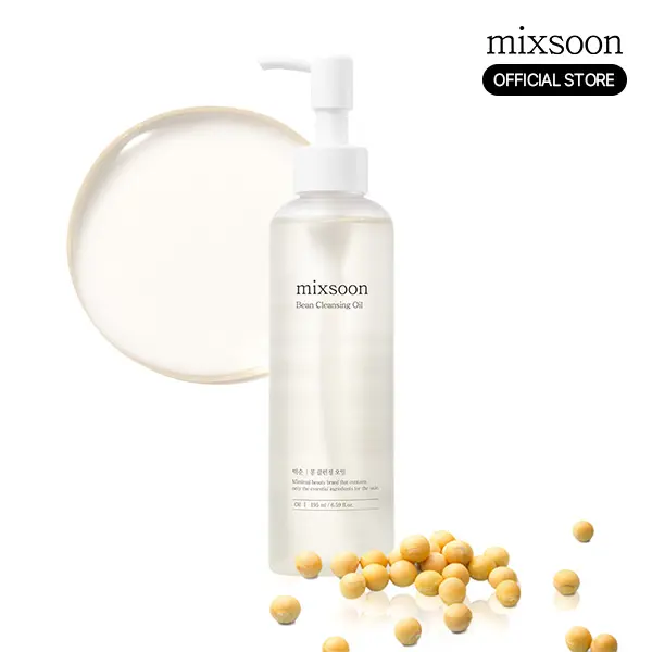 [mixsoon Official] Bean Cleansing Oil - 6.59 fl.oz/195ml Lightweight Milky Makeup Remover, SoyBean-Infused Gentle Moisturizing Deep Cleansing Oil for Korean Glass Skin Daily Use