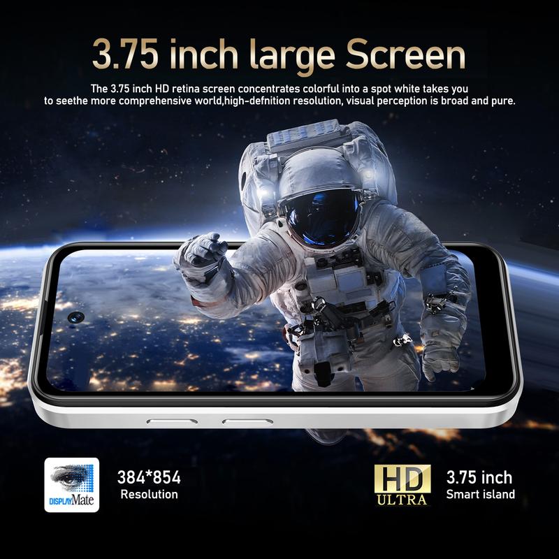 FUFFI Mini Smartphone Smart Phone 3.75-inch HD Screen Quad-core Processor 2GB + 16GB Memory 3G Network Dual SIM Dual Standby 1500mAh Battery Metal Integrated Frame 2MP Pixel Compact Stylish Android Phone