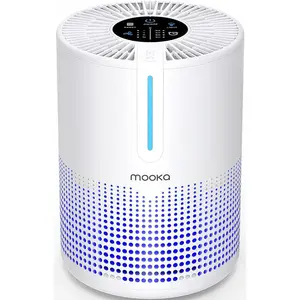 Air Purifier for Bedroom Home up to 430 Sq Ft, H13 HEPA Filter Portable Air Cleaner for Smoke Dust Pollen Pet Dander Odor, Small Desktop Air Purifier with Fragrance Sponge for Bedroom Office Car RV