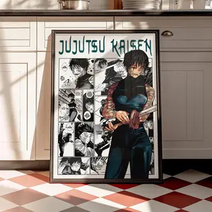 Jujutsu Kaisen Maki Poster, Maki Zenin Character Print, Manga Room Decor, Anime Wall Art( Unframed - Print Only )