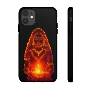 Diya Nepali maiden Illustration Phone Case | Hindu Festival Deepavali Diwali Design