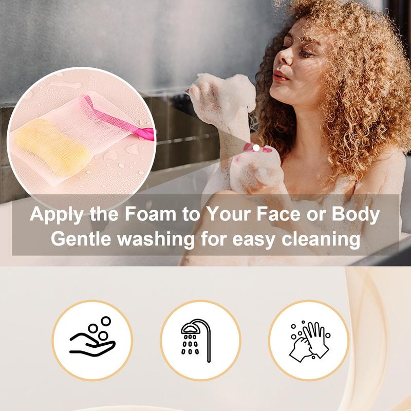 10 PCS Large Foaming Exfoliating Mesh Soap Pouch Double Layer Thicken Foam Net Soap Saver Sack Drawstring Holder Bags Multicolor for Luxurious Bath & Shower Experience