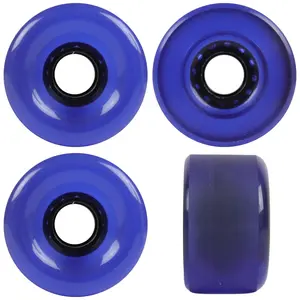 Longboard Wheels 70mm x 42mm 82A Stone Ground Clear Purple 4-Pack
