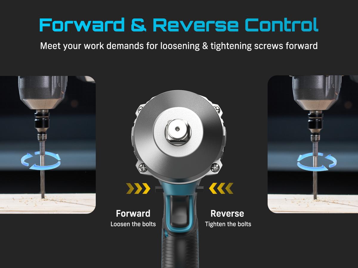 SEESII Cordless Brushless Impact Wrench WH860 Ultra 1300Nm High Torque 2x 21V 4.0Ah Li-ion Batteries 3-Speed Gear LED Light Full Accessories Kit for Agricultural Machinery Trucks Car Repair Home Use