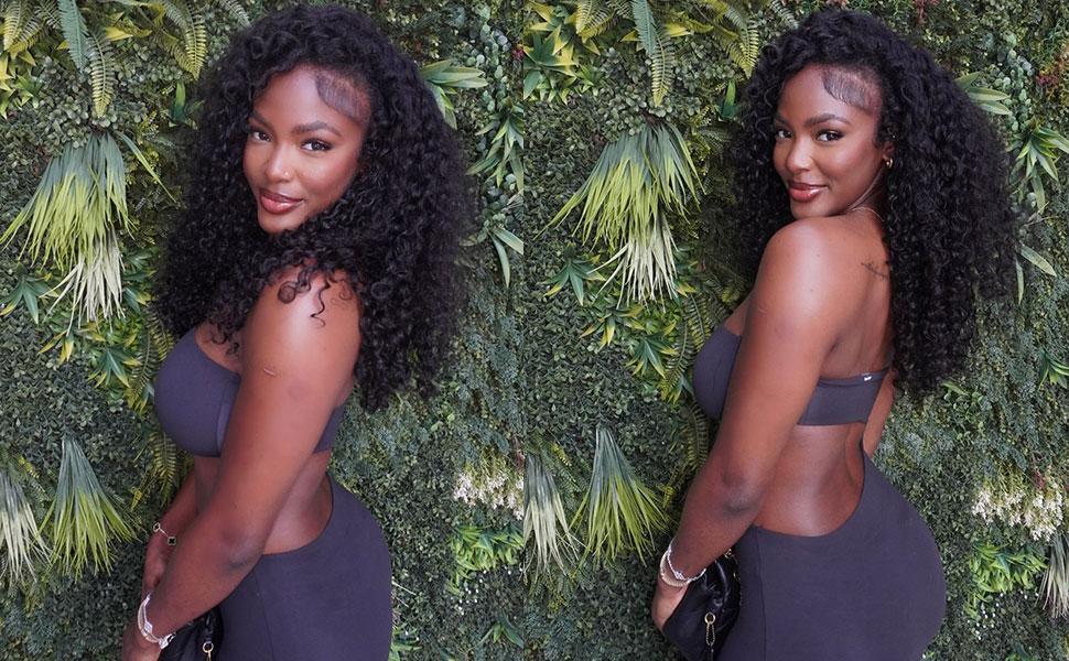 Lemoda 5x5 Wear and Go Burmese Kinky Curly Lace Frontal Human Hair Wigs 26Inch 210 Density Deep Curly 5x5 Pre-Bleached Knots HD Unglueless Transparent Lace Front Wigs For Women