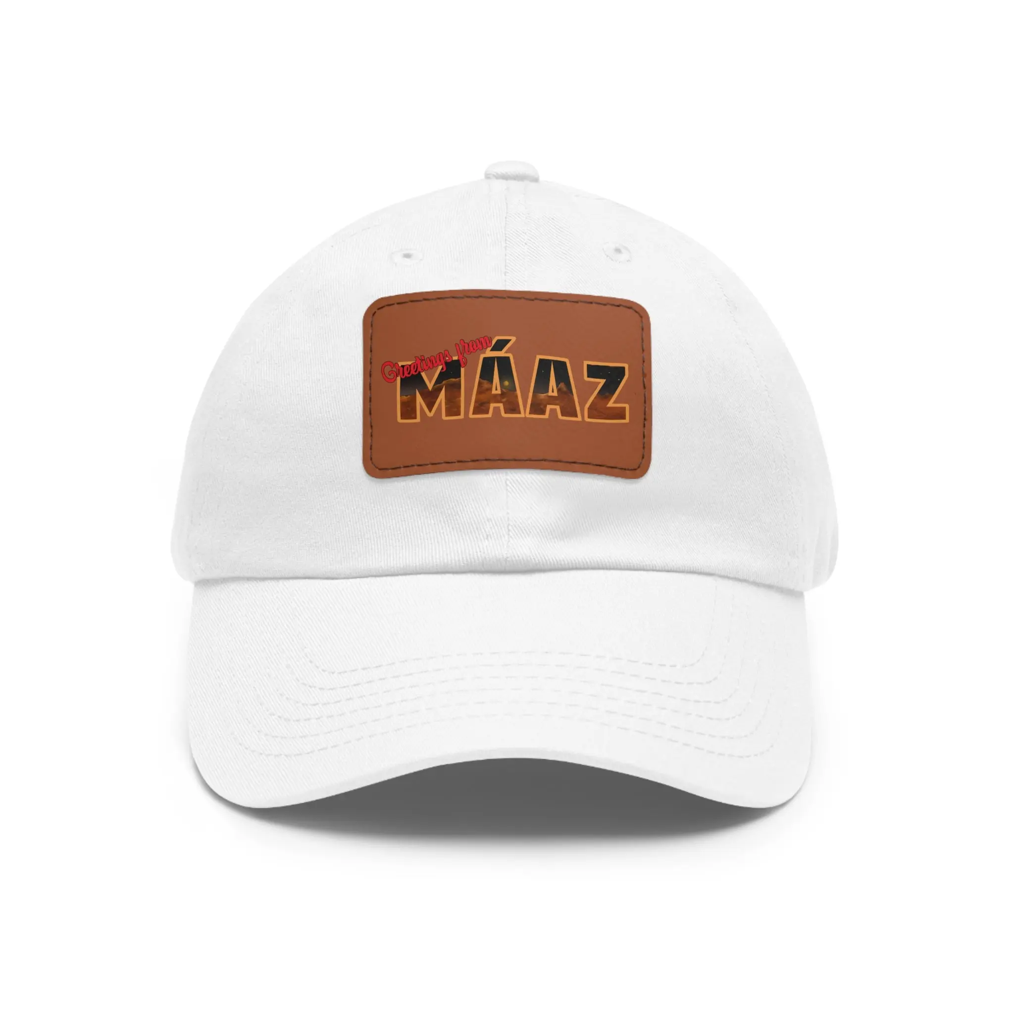 Greetings from Máaz Dad Hat with Leather Patch (Rectangle) gag hat incognito hats