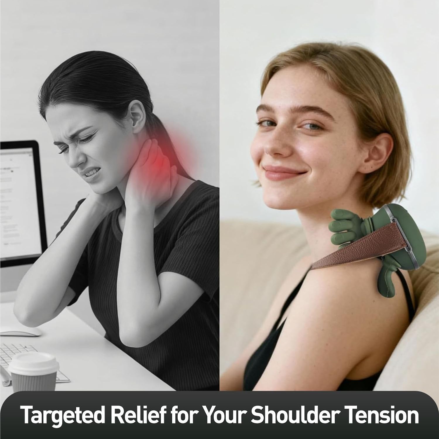 2026 Upgraded Version Shoulder Massager Electric Cervical Massager Wireless Portable 3D Kneading home Massage for Pain Relief deep Tissue，Leg Neck & Back Massager & Lightweight Gift muscle Adjustable Relaxing Daily shoulder massager bionic hand sohochic