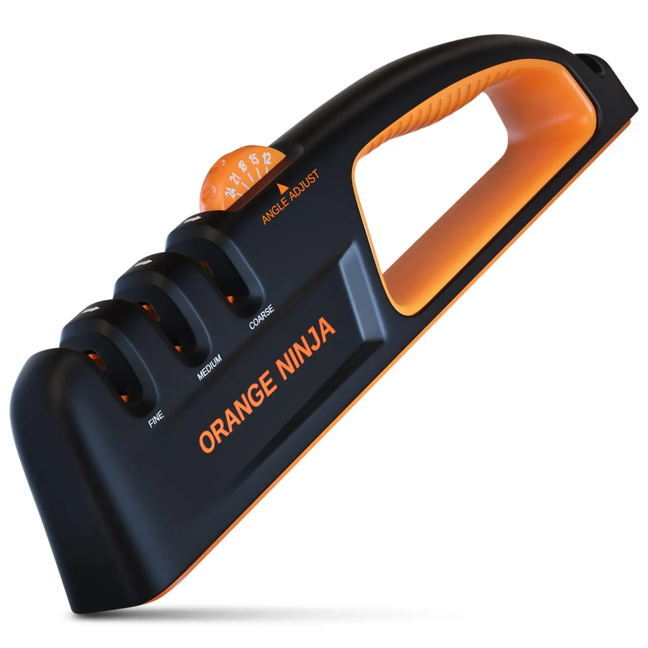 Orange Ninja Adjustable Angle Ceramic Knife Sharpening System (12°-24°) for Kitchen Knives