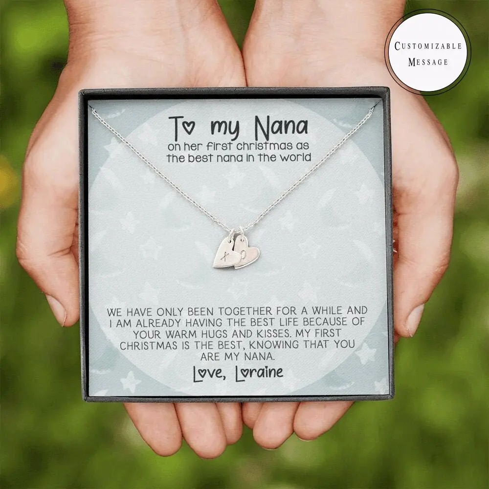 Customizable Message Gift - Personalized Necklace for Nana, Handmade Jewelry with Message Card, Customizable Name, First Birthday Gift