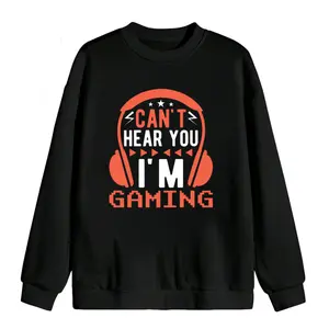 Female Gamer Shirt - Black Long Sleeve 100% Gamer Glory Casual Crew Neck Sweatshirt
