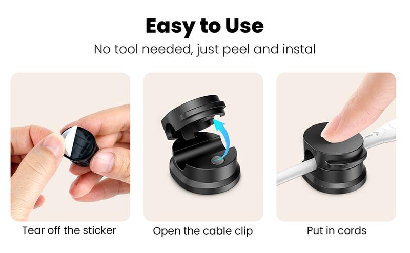 Magnetic Cord Organizer 12 Pack - Adhesive Cable Management Holder for USB Chargers on Bedside Tables Walls & Cars - Versatile & Easy to Use