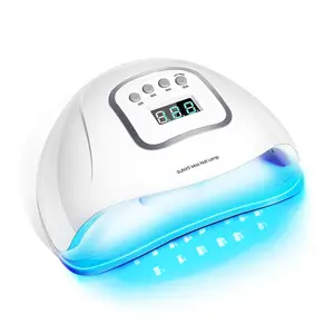 Dauhor UV Nail Lamp, 256W Power with 4 Timers Smart Sensor 30 LED Beads, Removable Magnetic Base Ambient light curing gel nail polish, mirrored base, nail art tools and accessories for salons. Gel Nail Dryer Led Manicure Lamp
