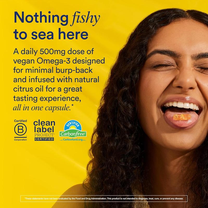 Ritual Omega 3 - Vegan - Science-Backed Dose of DHA & EPA Fatty Acids in 2:1 Ratio, Bioavailable, Brain and Heart Health Support, Minimal Burp-Back, Sustainably Sourced Microalgae, 30 Day Supply