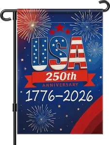 250 Anniversary USA Garden Flag, 250th Anniversary America Flag 1776-2026 Commemorative Patriotic 250 Year Banner 4th of July Yard Sign Double-Sided Waterproof Garden Flag