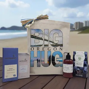 Itsonlynaturalgifts Big Oregon Hug Gift Basket with Moonstruck Dark & Milk Chocolate Lavender Lotion & Blueberry Sweets for Cozy Hugs Child Friendly