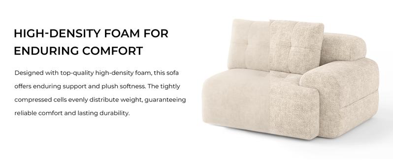 [New Year Deals] 112'' Modular Sectional Sofa Couch with Chaise, Full-Foam Structure, Compression Packaging Design, Woven Texture Upholstery, Oversized Modern Sofa for Living Room,Christmas Gifts for the Whole Family: Husband & Wife, Mom & Dad