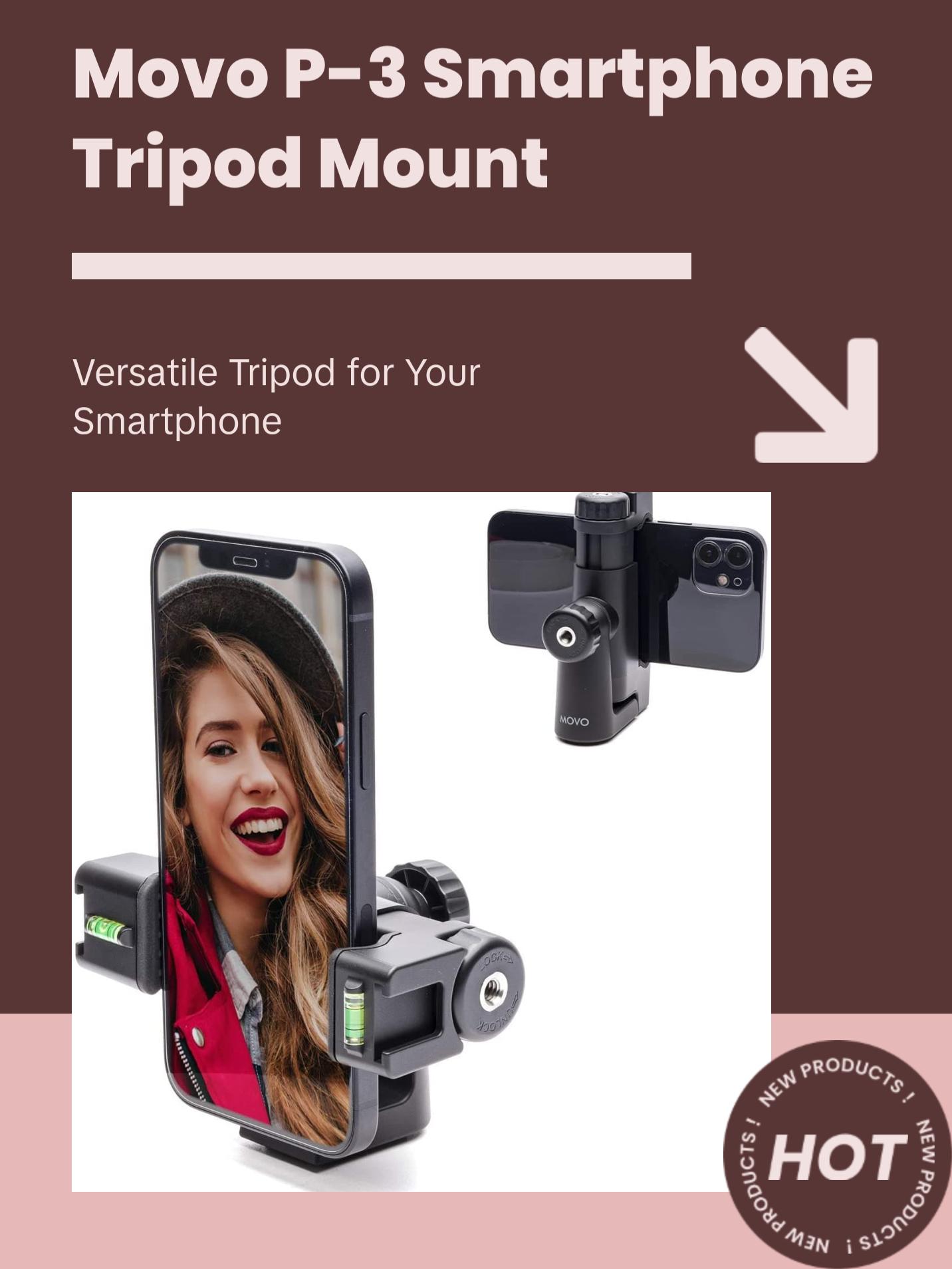 Movo | P-3 | Rotating Smartphone Tripod Mount Accessories Mobile
