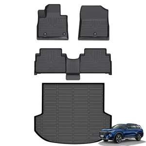 COLANAT for Hyundai Santa Fe Hybrid 2021-2023 Floor Mats & Cargo Liner Set (Fits HEV & PHEV,Not for Gas Models), 3D Custom Fit All-Weather Car Liners, High-Wall Waterproof, Eco-Friendly Odorless, Non-Slip, Scratch-Resistant, Easy Clean