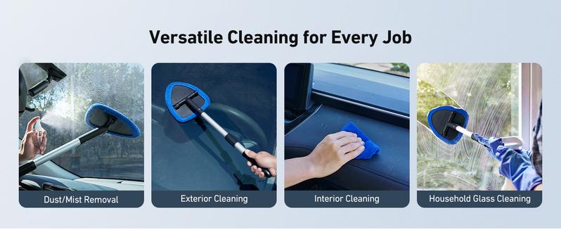 【Valentine's Day Gift】AstroAI Car Windshield Cleaner Tool, Window Cleaning Kit with 39in Car Mirror Squeegee, 4 Reusable Microfiber Pads and Extendable Handle, Blue 【Valentine's Day Gift】AstroAI Car Windshield Cleaner Tool, Window Cleaning Kit with 39in Car Mirror Squeegee, 4 Reusable Microfiber Pads and Extendable Handle, Blue
