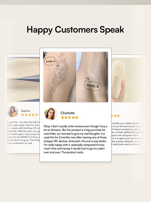 INIA FOND IPL At-Home Laser Hair Removal Device, Hair Root Elimination, 16.5J Energy, Unlimited Flashes, FDA Cleared, 2-Year Warranty, for Women and Men,Best Valentine's Day Gift for Her