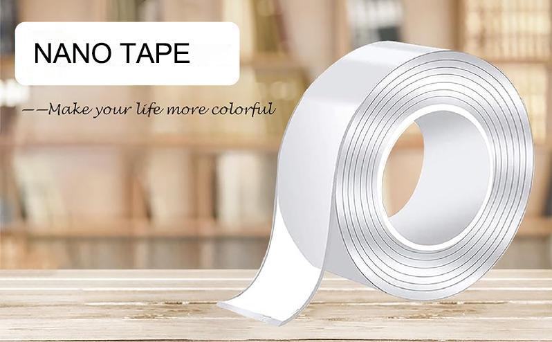 Nano Double-Sided Tape Heavy Duty 9.8FT Removable Clear Tape for Walls Carpets Rugs & DIY Strong Washable No Residue