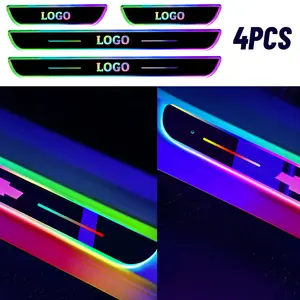 Universal LED Car Door Charging Rainbow Step Light - Scratch-Resistant, Adjustable Color, Magnetic + Velcro Wireless Installation, Suitable for Most Car Models, Car Accessories