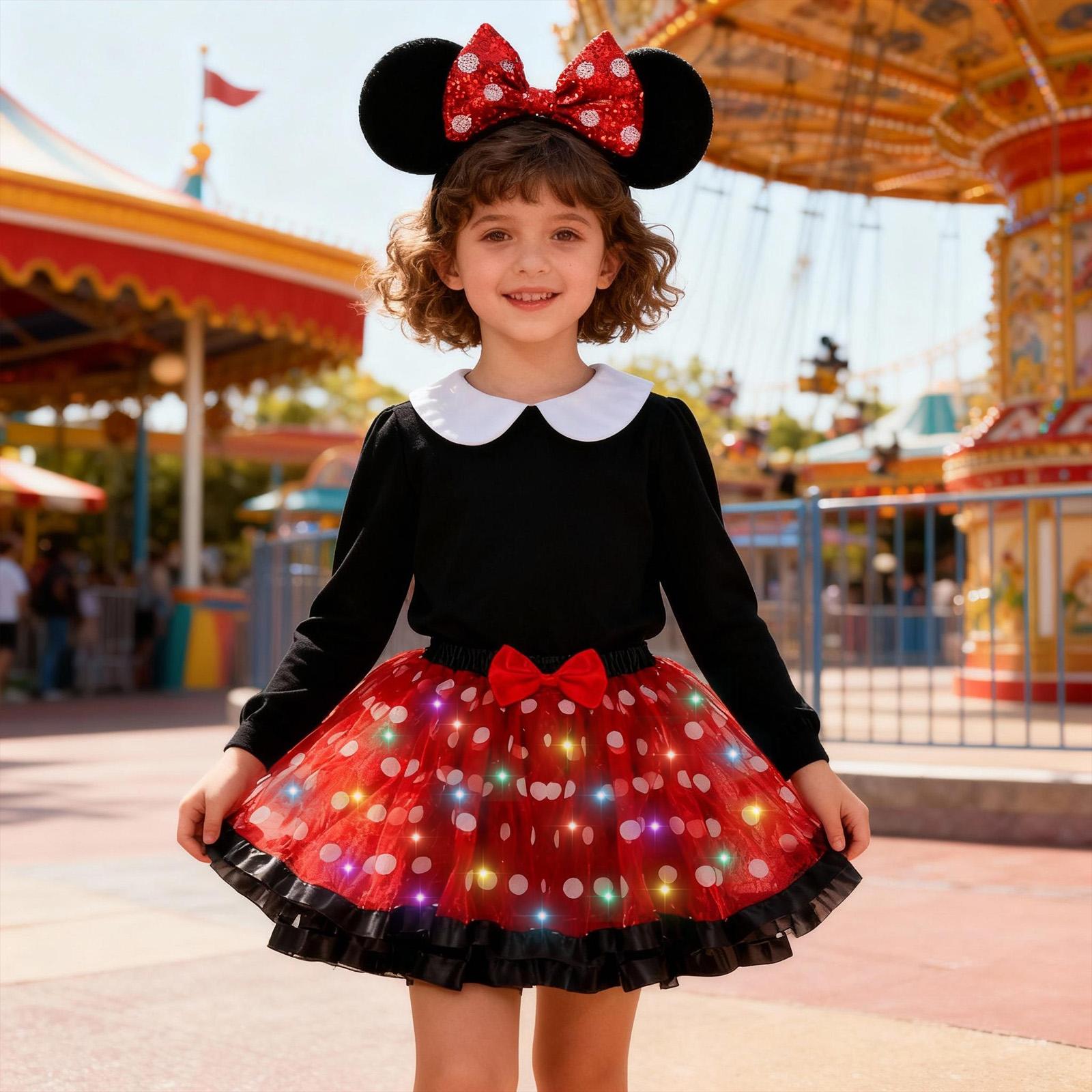 PinkSheep Girls Costume Set,Led Light Up Girls Tutu Skirt with Ear Headband Bow, Kid Party Outfit Costume Christmas PinkSheep Girls Costume Set,Led Light Up Girls Tutu Skirt with Ear Headband Bow, Kid Party Outfit Costume Christmas