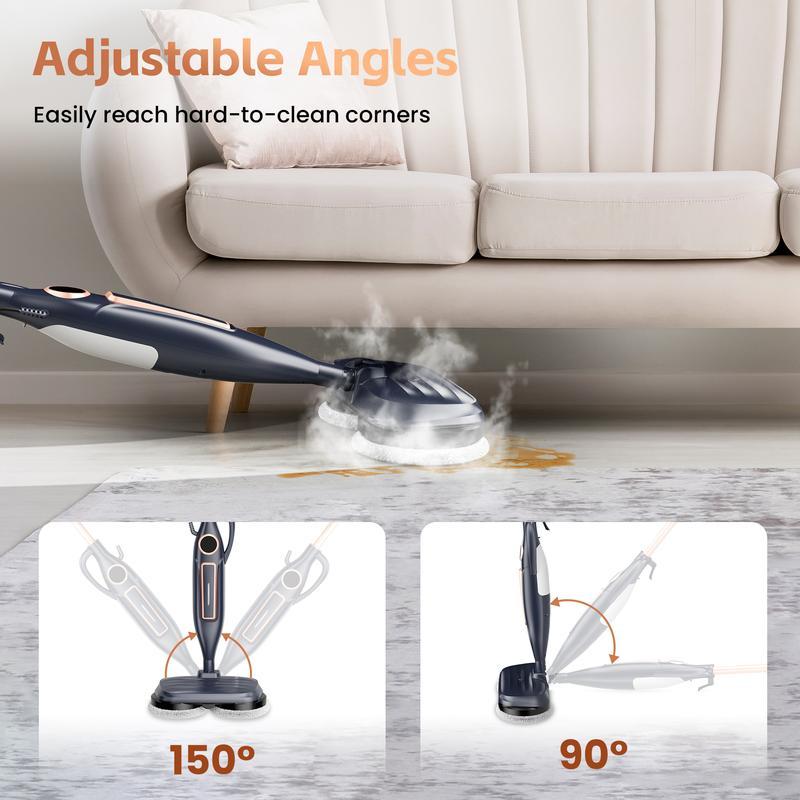 [FebFaves]DEVOAC 10-in-1 Electric Steam Mop with Detachable Handheld Steamer Lightweight for Walls Floors,Tiles Tackles Grease&Sticky Messes,Steam Cleaner For House, Multi-Accessories Portable Cleaning