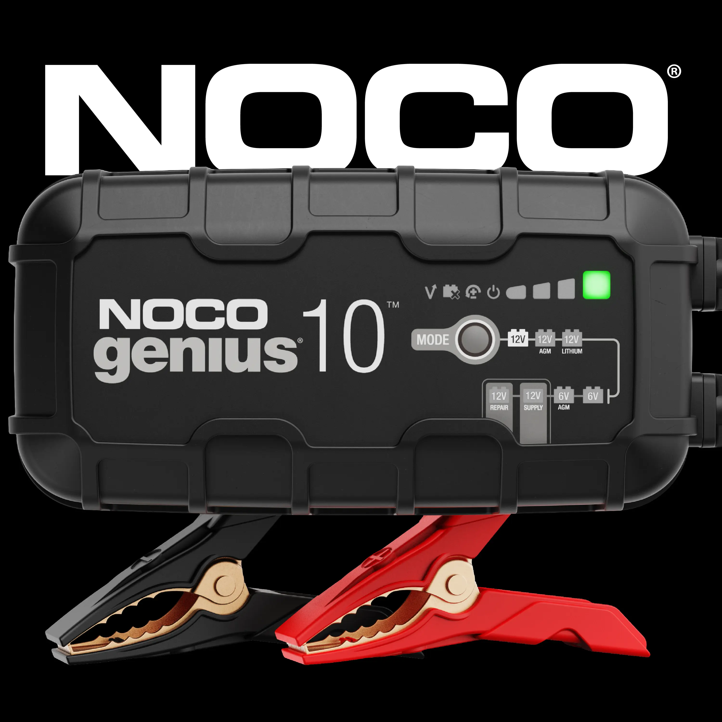 NOCO GENIUS10 10A Smart Battery Charger, 6V and 12V, Battery Maintainer, Trickle Charger and Desulfator