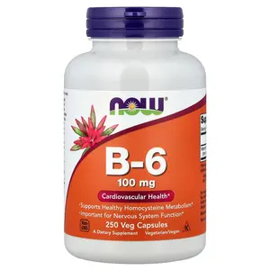 NOW Foods B-6, 100 mg, 250 Veg Capsules NOW Foods B-6, 100 mg, 250 Veg Capsules