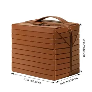 WUBYHIT Foldable Waterproof Toiletry Bag - Larg Capacity Travel Organizer (8.5x7.2x5.7Inches)| Compartments for Cosmetics,Toiletries & Essentials - Lightweight,Durable & Spill-Proof