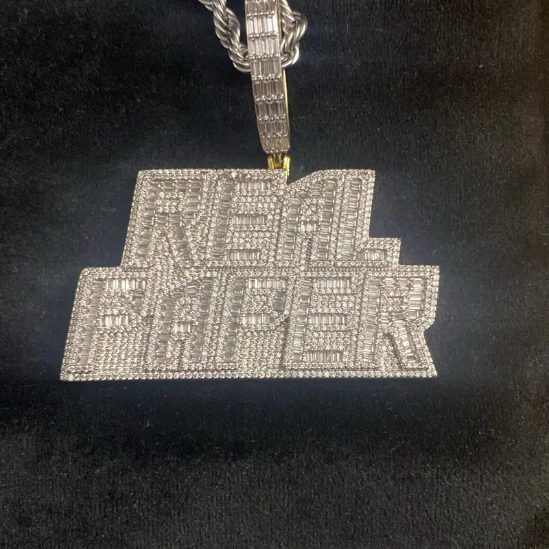 Baguette iced out pendant