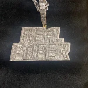 Baguette iced out pendant