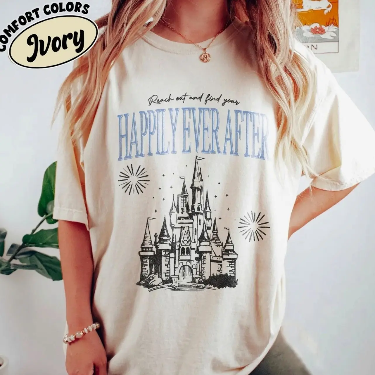 Reach Out Find Your Happily Ever After Comfort Colors And Gildan, Retro Castle Magic Kingdom Unisex, Comfortable, Shirt, Gift For Her Him, Soft, Relaxed Fit
