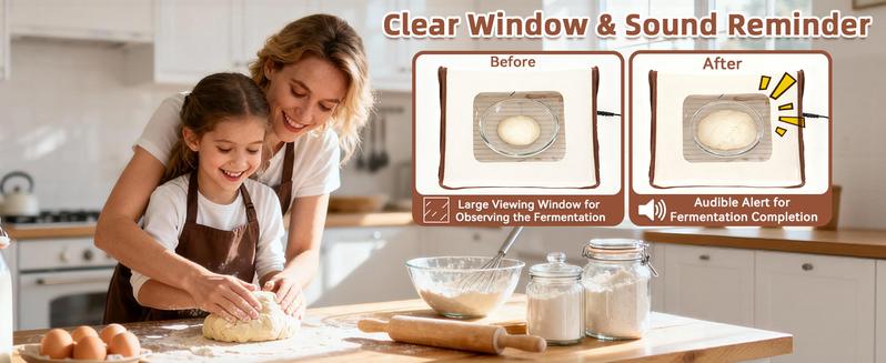 Folding Bread Proofing Box with Temp Control (50-113℉) & 48H Timer, Sourdough Proofer Box with Stainless Steel Rack, Preset Modes Dough Proofer Box for Sourdough, Making Bread, Yogurt, Pizza, Kombucha