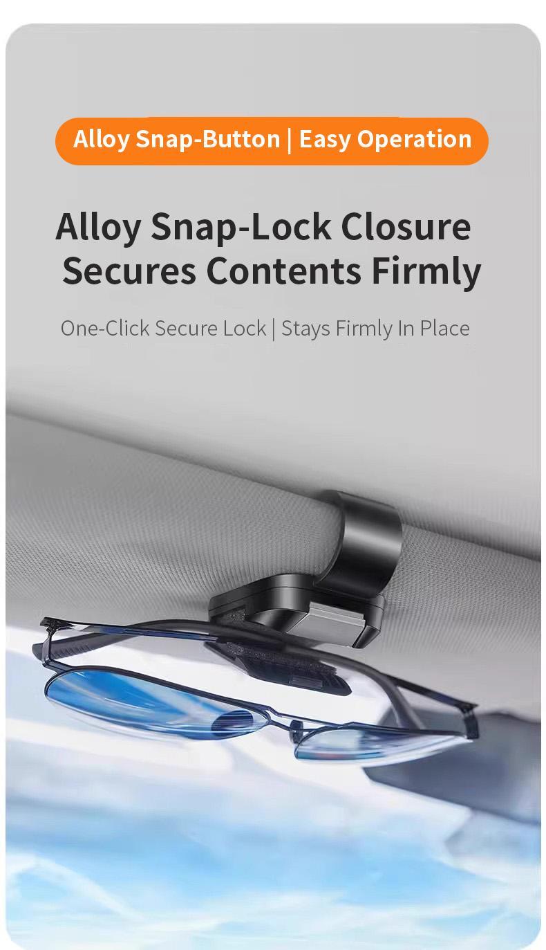 Universal Car Glasses Holder, Mirrored Glasses Clip, For Car Sun Visor, Glasses Hook Clip, Glasses Storage Clip, Car Interior Sun Visor Accessories,  Alloy Hidden Buckle