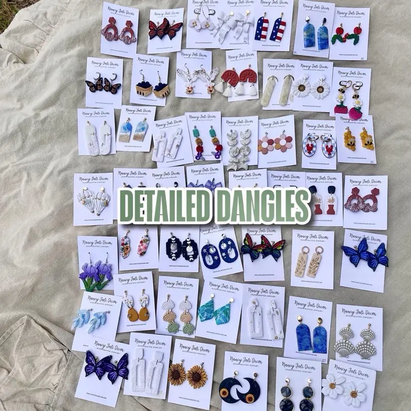 Permanent Collection Detailed Dangles polymer clay earrings handmade