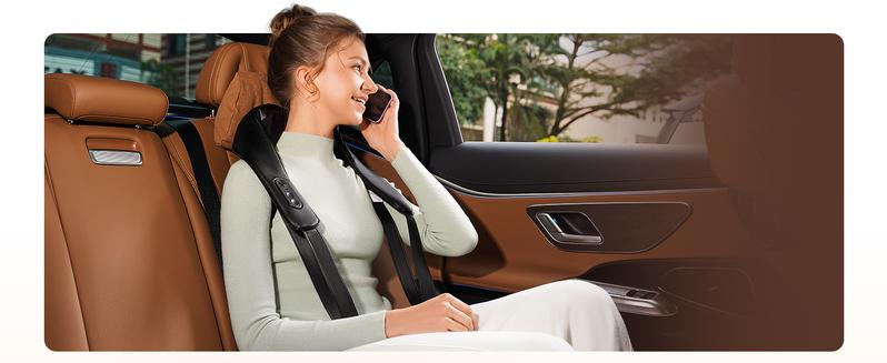 KNQZE KNB1 Cordless Neck and Shoulder Massager with Graphene Heating & 4D Shiatsu Kneading for Back Shoulder Leg Pain Relief Portable Massage Machine Gift for Dad Mom Friend