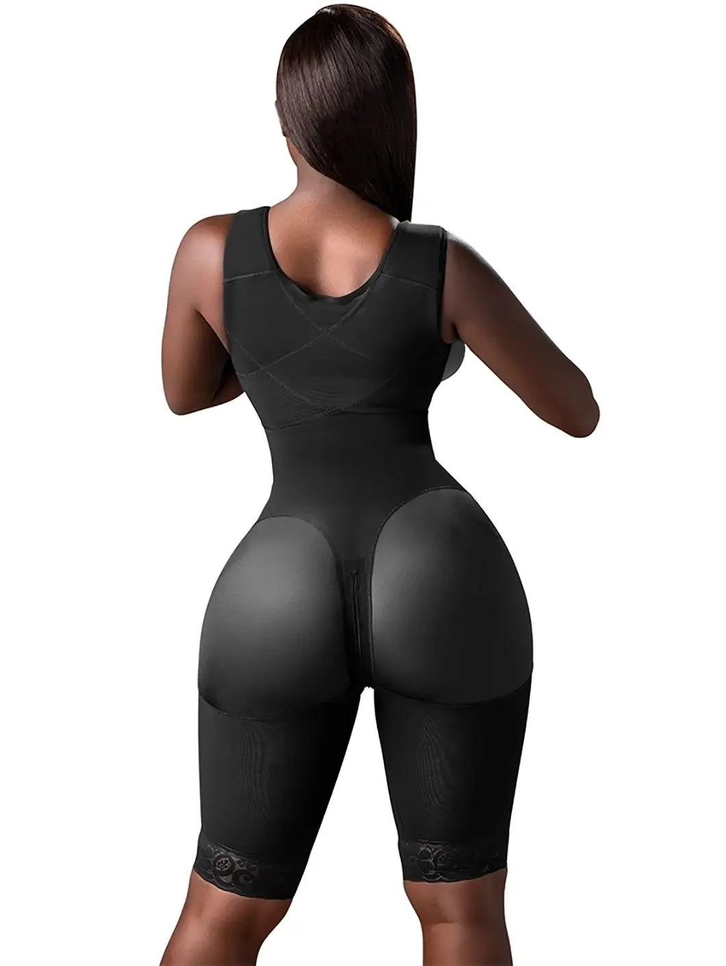 Stage 1 Full Body Colombian Faja | Gentle Compression Open Bust Bodysuit | Butt Lifting + Tummy Control | Soft Powernet Hourglass Shaper | Wide Straps | Hook Closure | Snatched Body