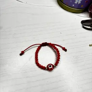 Red Baby Bracelet Adorable and Stylish with Eye Bead and Adjustable String for Kids